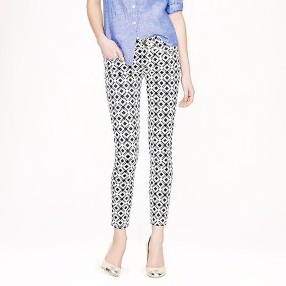 J.CREW Toothpick Skinny Pant in Geometric Kilim Print • Size 28 Art Pop Vibe